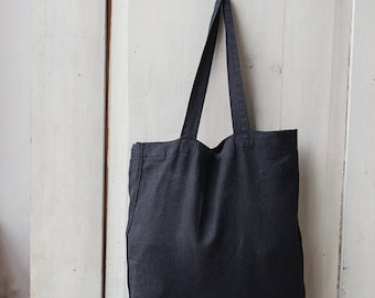 Linen Bag, Black Linen Tote, Black Tote, Linen Tote, Johanna Tote Bag, Johanna Bag, Shopper Bag, Reusable Bag, Grocery Bag, Reusable Handbag