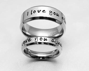 Personalized Matching Rings, Name Rings, Wedding Bands, Promise Rings,Engraved rings,custom name ring,couples rings,custom promise rings,GPS