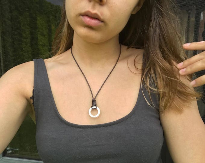 Women necklace,Leather necklace,women jewelry,leather jewelry,boho necklace,boho jewelry,minimalist necklace,best women gift,leather choker,