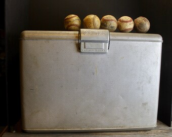 Vintage Retro Silver Aluminum Cooler // J. C. Higgins Cooler // Retro Ice Chest // Picnics // Tailgating