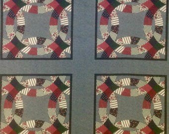 double wedding ring quilting fabric blue red green pillow panel double wedding ring fabric - Wedding Ring Quilts double wedding ring quilting fabric blue red green pillow panel double wedding ring fabric - Wedding Ring Quilts