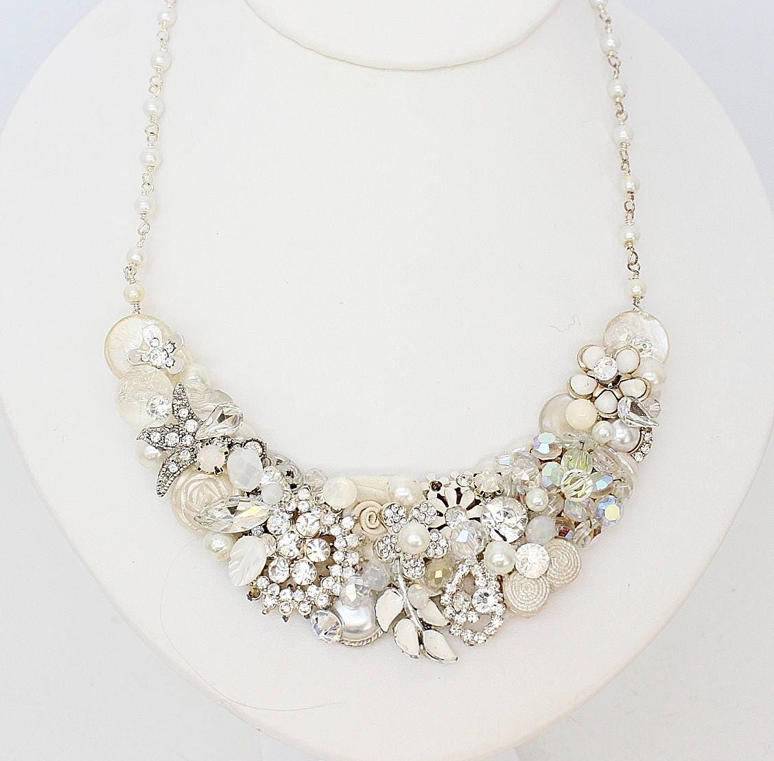 Bridal Statement Necklace Vintage Inspired Wedding Necklace 4620