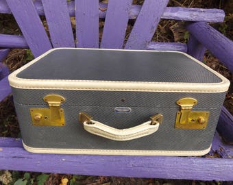 American Tourister 17" pequeña maleta Vintage Tweed azul