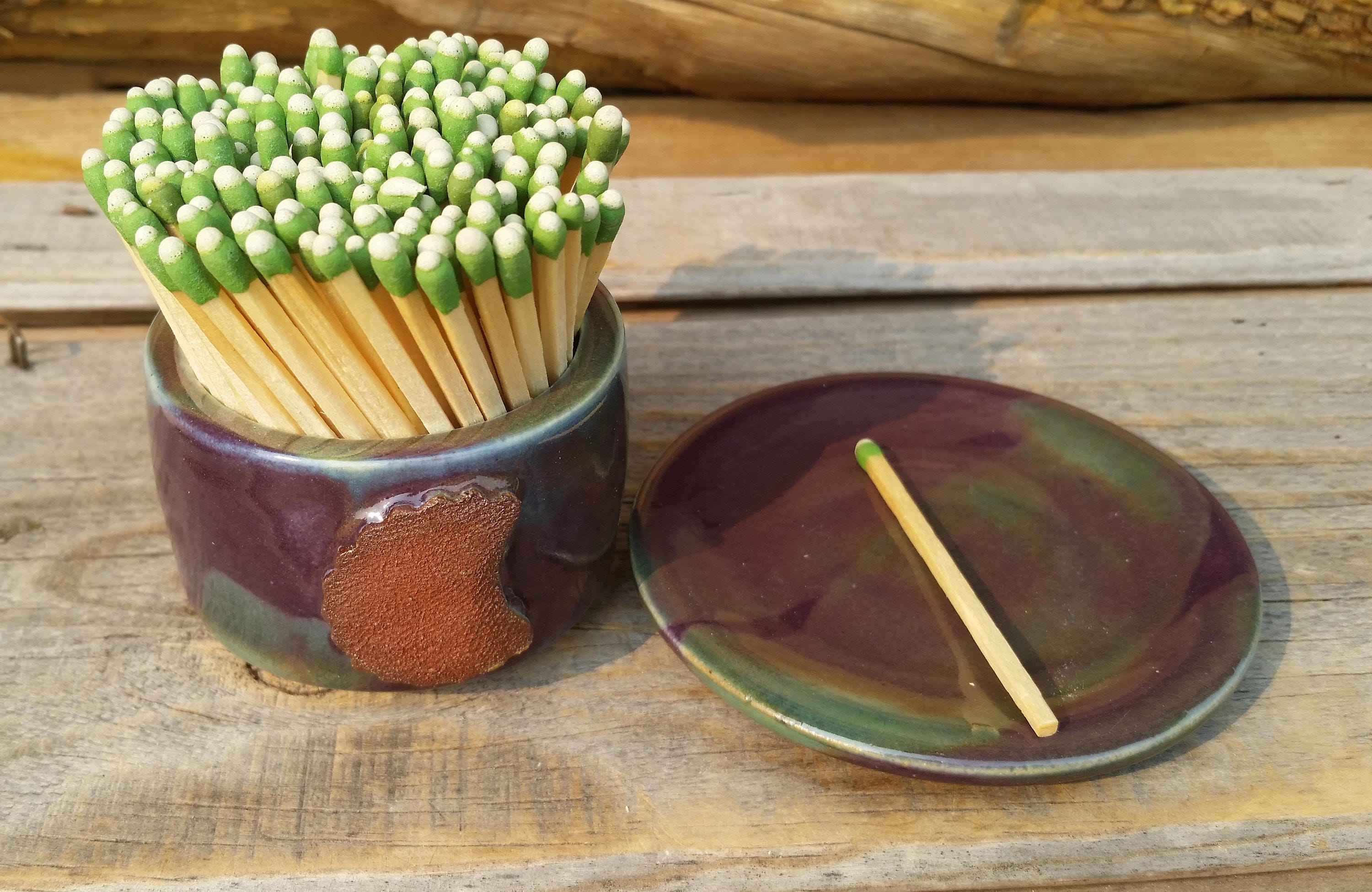 Match Holder Pottery Match Striker bathroom match holder