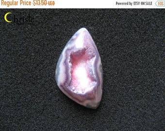 45%SALE White purple pink Druzy Freeform Cabochon 27.5x40x7mm