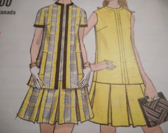 Vintage 1960's Vogue 7780 Dress and Jacket Sewing Pattern Size 12 Bust 34