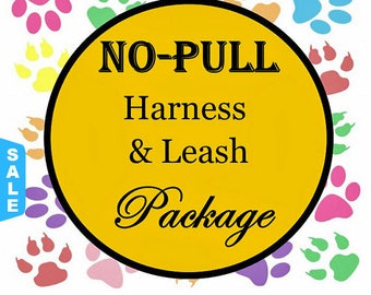 Sale - 40% Off No Pull Harness & Leash Package - Dog Harness Set - Available in all Dog Collar Listings - Fabric name
