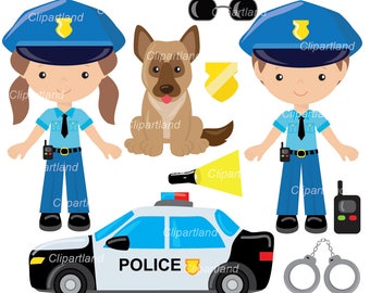 INSTANT Download. Police clip art. Cp_4. Personal and commercial use.