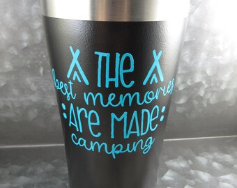 Travel coffee mug BPA Free camping mug camping gear happy camper building memories family travel mug vacation family vacation