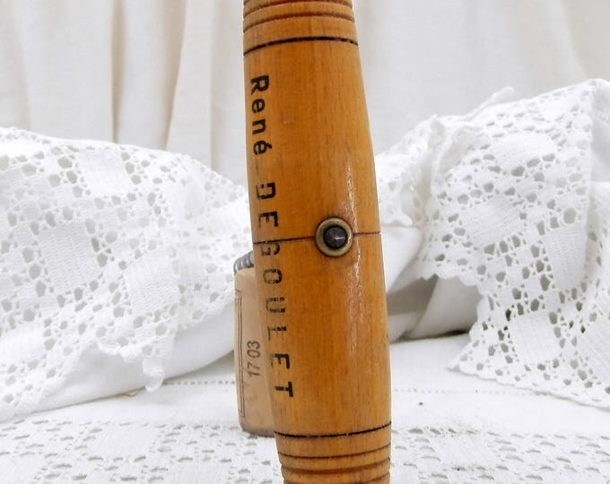 Large Vintage French Restaurant Wooden and Metal Cork Screw Publicity Gift From Vin Merchant in Le Mans France 1960s, Big Corkscrew