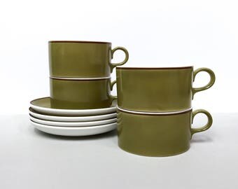 Schmid Kreglinger 'Kelco' Lagardo Tackett-designed cup/saucers, set of four