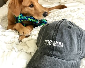 Dog Mom : Embroidered Hat or Visor