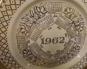 1962 Calendar Plate