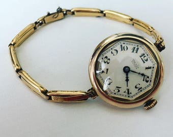 Rare antique swiss Thaïs ladies gold watch from 1910s