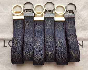 Handmade Monogram Louis Vuitton Repurposed Wristlet with LV Logo.