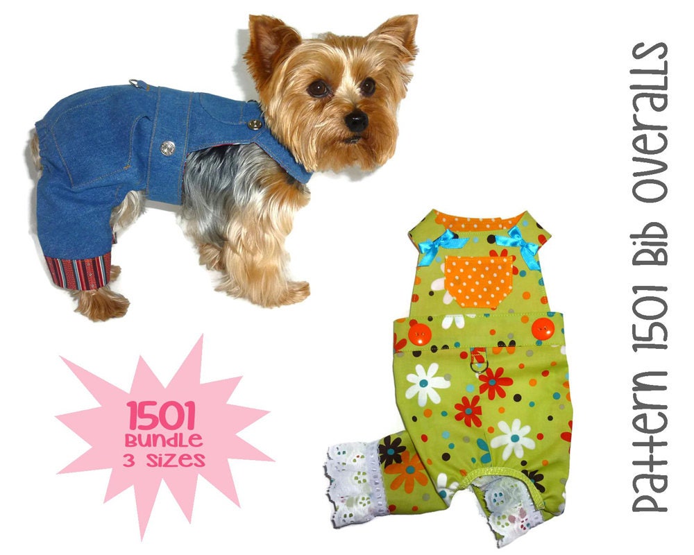 Dog Overalls Pattern 1501 Dog Bib Overalls Dog Clothes