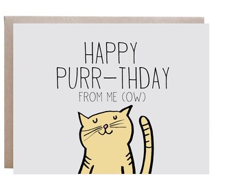 Printable Cat Birthday Card Happy Birthday Cat Digital Card