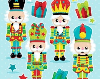 80% OFF SALE Nutcracker clipart commercial use, Christmas clipart vector graphics, christmas nutcracker digital clip art, christmas CL1041