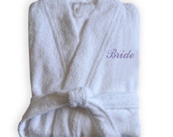 Bridal Bathrobe, Personalize Bathrobe, Bridal Shower Gift, Bridesmaids Gift, Spa Robe, Bathroom Apparel, Robe For Bridesmaid, Wedding Gift
