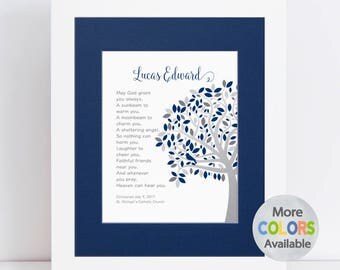 Unique Baptism Gift Boy, Personalized Dedication Gift, Christening Gift, Tree PRINT, Irish Blessing May God grant you always, a sunbeam . .