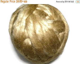 SALE Royal Natural Golden Muga Silk Roving,1 oz Gold