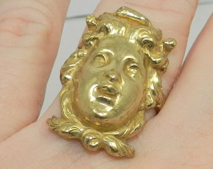 Antique ART NOUVEAU ring, size 7 1/2, gold filled ring, handmade jewelry, 1910s cocktail ring, vintage ring, Jewelry jewellery, gift