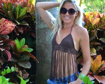 Crochet Crop Top - Malibu Top - Crocheted Top