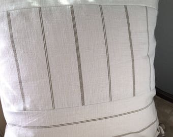 Tan Cream Pillow Cover 22 x 22 inch Pillow Cover Neutral Pillow Cover Neutral Home Decor Tan Stripe Pillow Cover Tan Cream Stripe Pillow