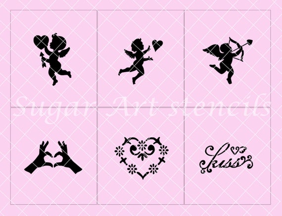 Cookie Stencils Love Cupidon Valentines Day Set Of 6