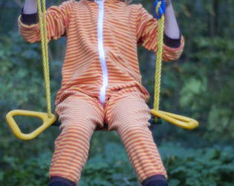Stripes terry suit yellow-orange jumpsuit beach eco