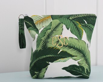 Greenery Cosmetic Bag, Wet Bag, Water-Resistant Bag, Beach Pouch, Bridesmaid Gift, Toiletry Bag, Bikini Pouch, Swim Suit Bag, Diaper Bag