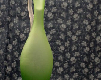 Decanter Emerald Green with Teardrop Glass Topper and Handle