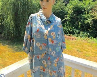 Tori Richard USA Aloha Hawaiian Leisure Resort Wear Shirt XL