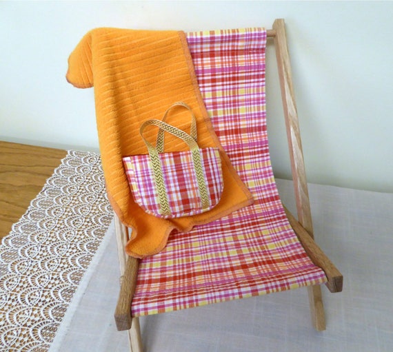 American Doll Beach Set/18 inch Doll Beach Chair Beach Bag