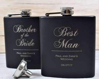 Classy Engraved Best Man Usher, Father's Hip Flask - Personalised Wedding Keepsake, Best Man Gifts, Wedding Hip Flasks, Engraved Hip Flask
