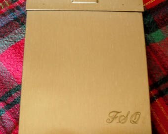 CIGARETTE CASE - Vintage Brushtone Brass – Monogrammed Accessory for Men & Women