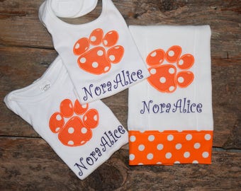 Clemson Baby Set with Name