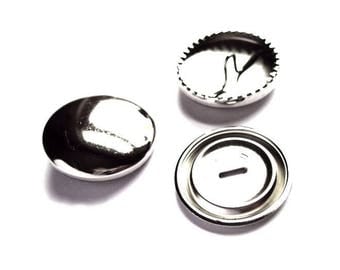 5 buttons 29 mm silver-plated cover fabric