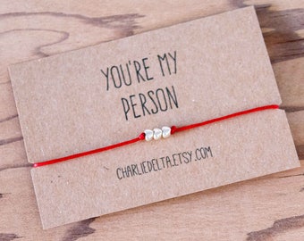 You're my person friendship bracelet - wish bracelet - tie on friendship bracelet - best friend gift - best friend bracelet - friend gift