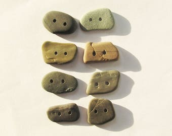 Stone buttons rock buttons Natural buttons set of 8 knitting buttons sewing buttons scrapbooking craft buttons ooak unique buttons (SBT-33)