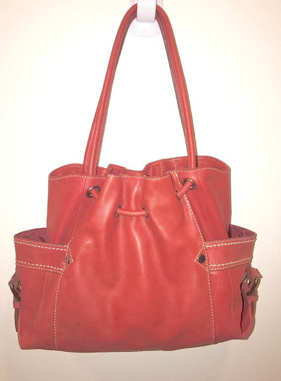 Fossil handbag Red leather hobo purse shoulder bag Large Very