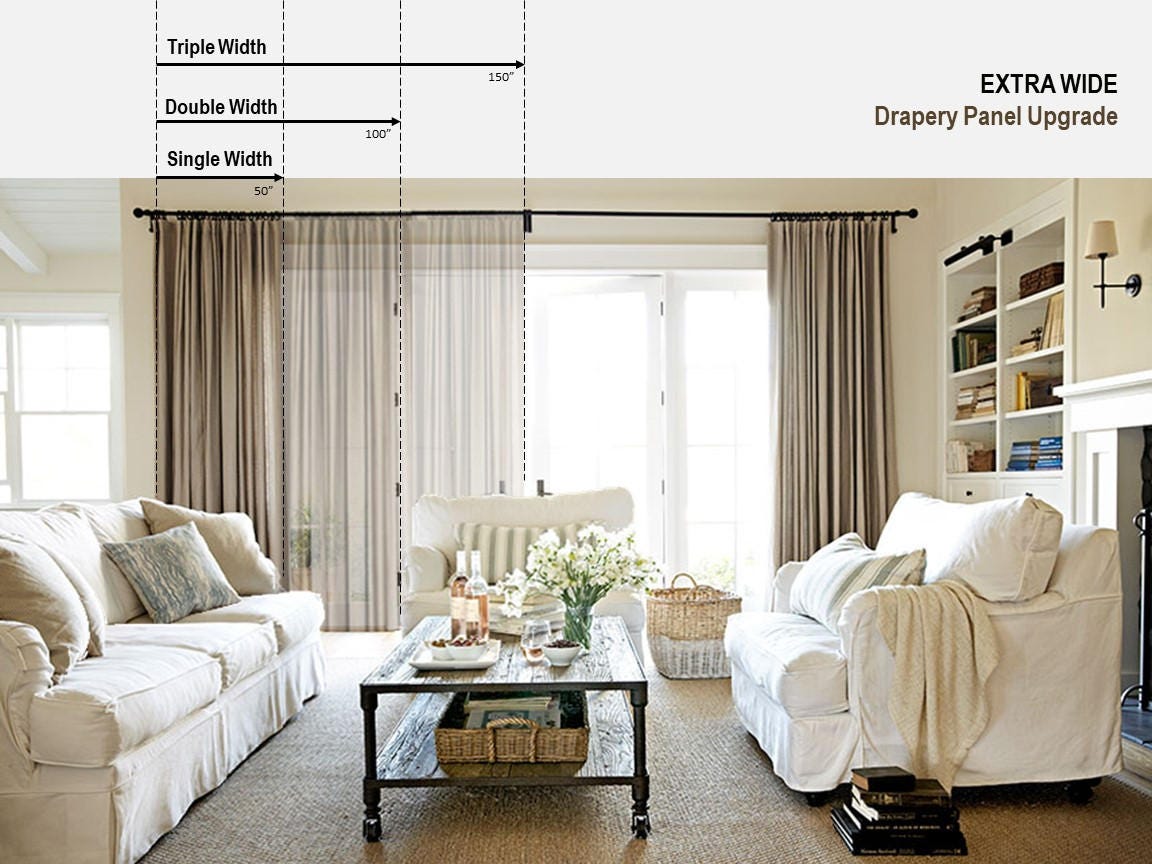 EXTRA WIDE Drapery Panel/Curtain Upgrade Extra Width 1.5x