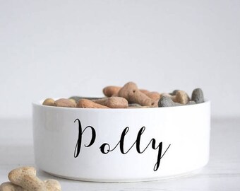 ON SALE Name Pet Bowl - Dog Bowl - Personalised dog bowl - custom cat bowl - ceramic dog bowl - personalized pets - pet gift - P40