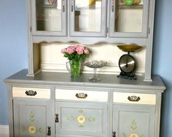large kitchen dresser painted farmhouse antique french country with glass cabinets - Kitchen Dresser large kitchen dresser painted farmhouse antique french country with glass cabinets - Kitchen Dresser