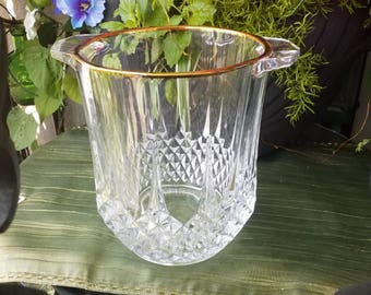 Cristal D’Arques-Durand Longchamp Lead Crystal Gold Rim Champagne Chiller/Champagne Bucket