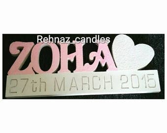 Personalised name stand with heart-Girl name stand/ Room decor/ Personalised gifts