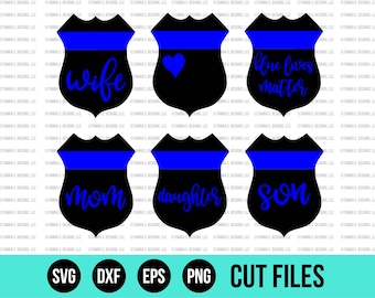 Police Badge SVG - SVG Files - Blue Lives Matter SVG - Cut Files - Cricut Cut Files - Silhouette Cut Files - Occupational svg - Vinyl Design
