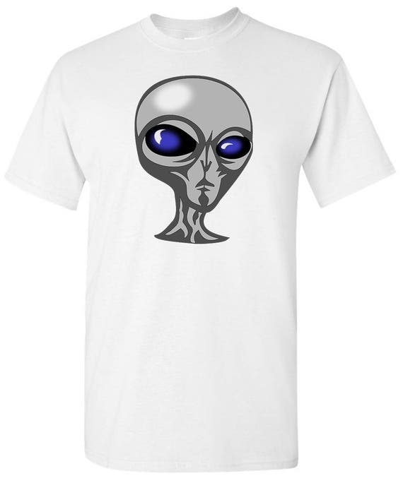 Alien Head Men's White T shirt