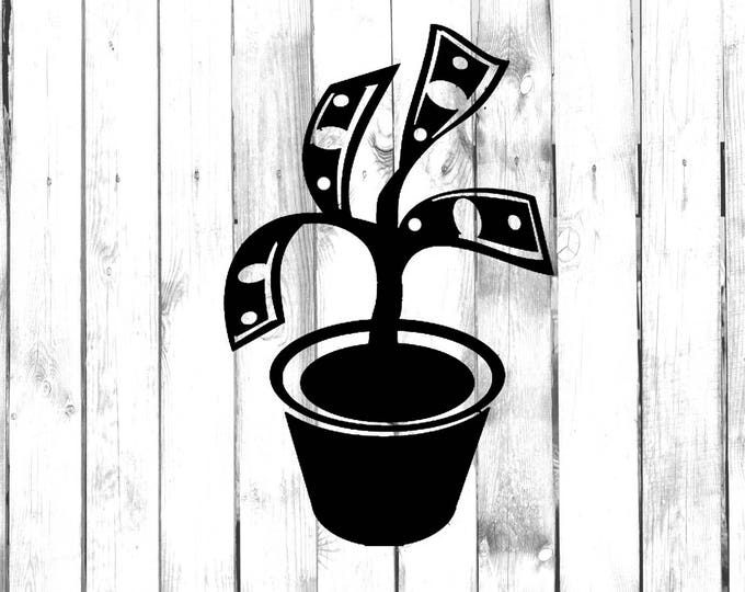 Money Tree - Money Grows on Trees - Di Cut Decal - Car/Truck/Home/Laptop/Computer/Yeti/Tumbler/Macbook/Phone Decal