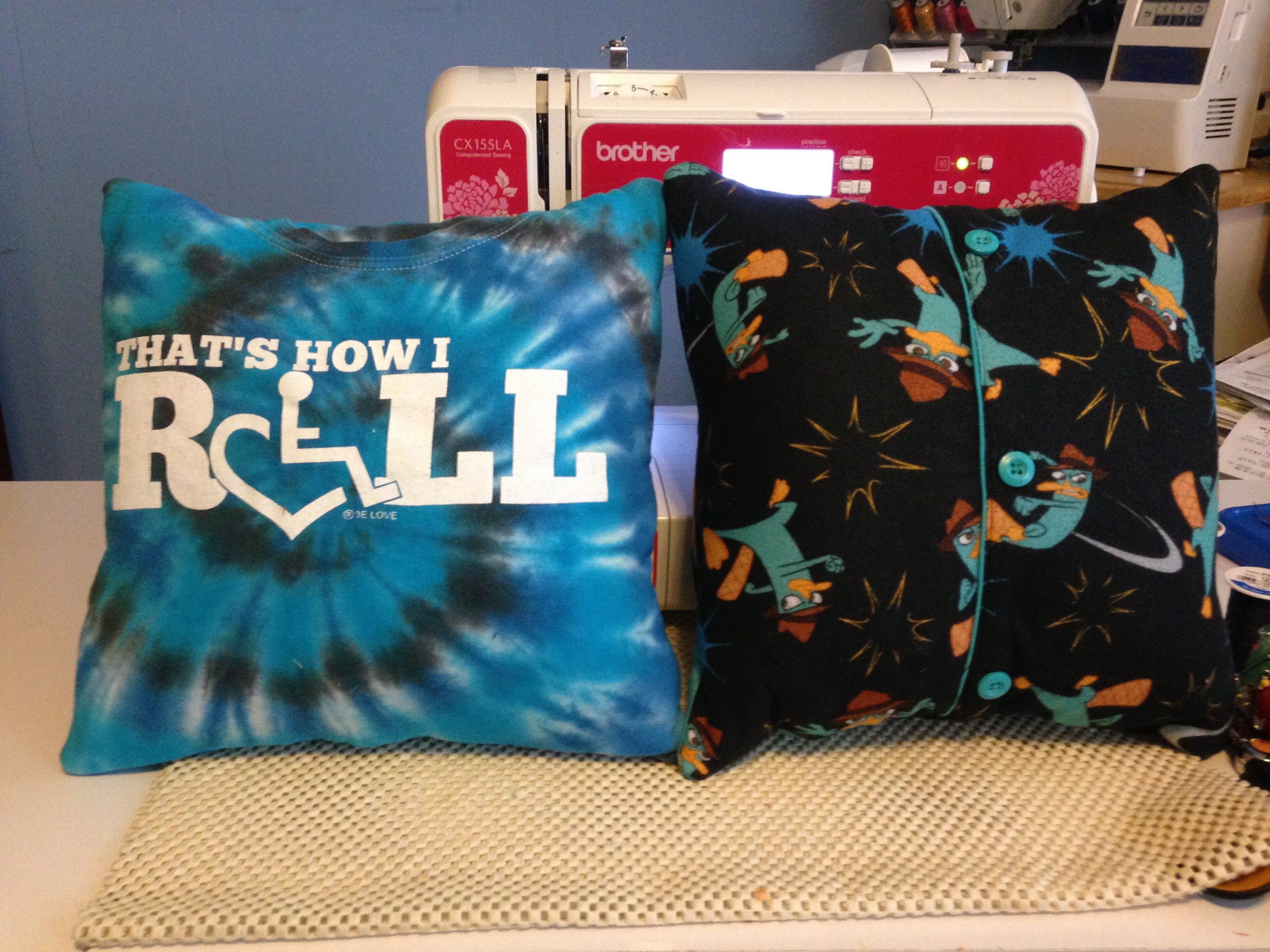 Memory pillows made from flannel shirt dress shirt or